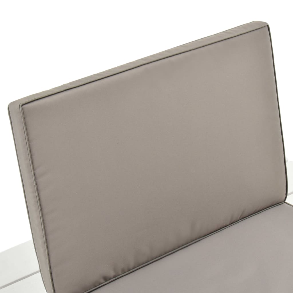 Garten-Lounge-Stuhl mit Sitzpolster Kunststoff Weiss